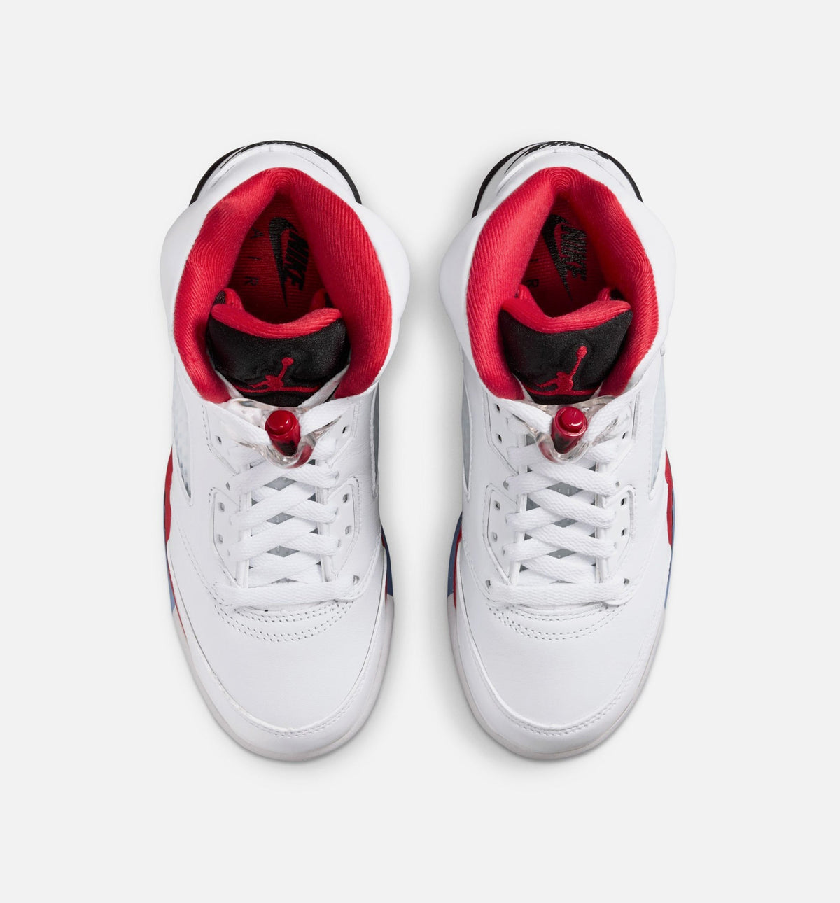 Air Jordan 5 Retro Fire Red Grade School Sneakers - White/Fire Red/Black