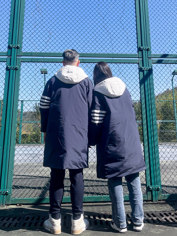 Unisex long hooded jacket