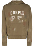 Purple Brand logo-print long-sleeve hoodie