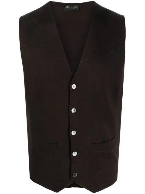 Dell'oglio V-neck fine-knit vest
