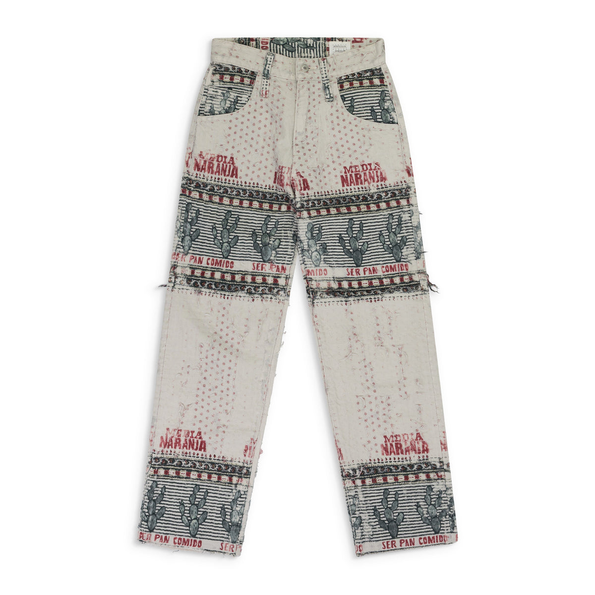 Beige Naranja Double Cloth Denim Pants