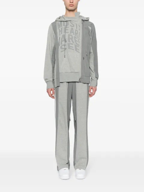 Mostly Heard Rarely Seen logo-print asymmetric hoodie