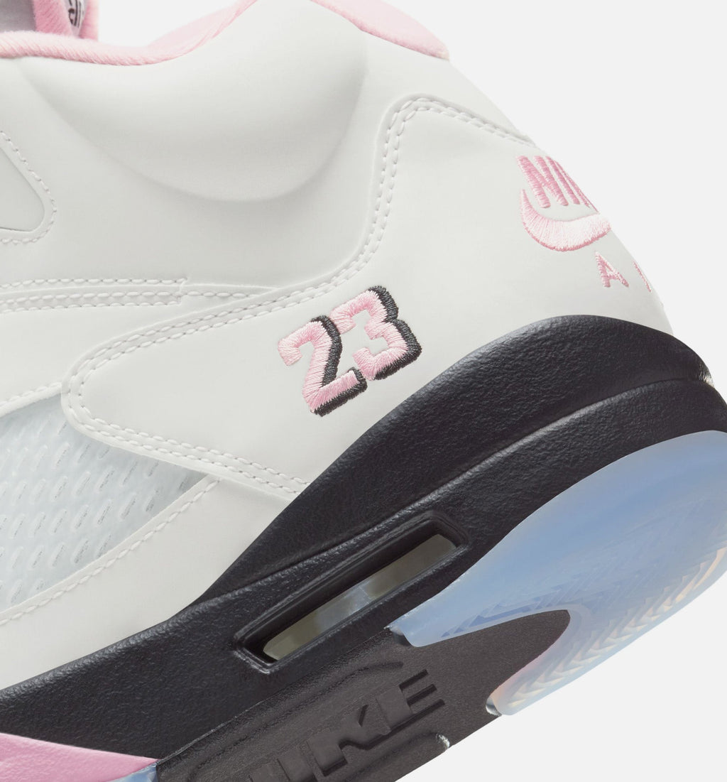 Air Jordan 5 Retro Medium Soft Pink Men's Lifestyle Shoes - White/Soft Pink/Black