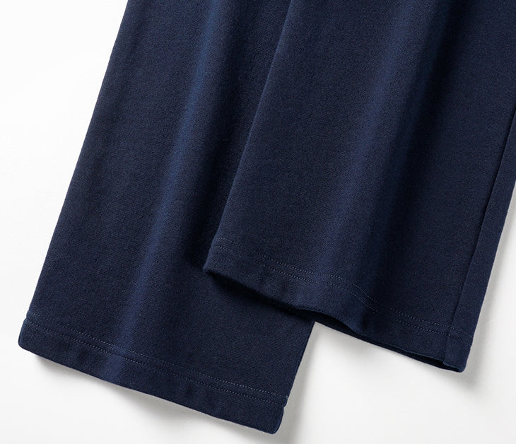 Thom Browne Style Men's Casual Wide - Leg Pants - Cotton Signature Four-Bar Detail
