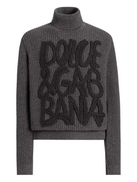 Dolce & Gabbana logo-detail ribbed turtleneck sweater