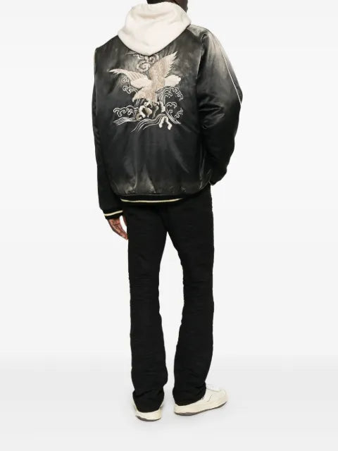 Maison MIHARA YASUHIRO embroidered satin bomber jacket