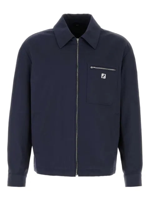 FENDI logo-appliqué zip-up jacket