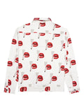 Emotionally Unavailable smoking lips print denim jacket