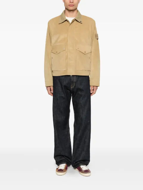 Stone Island 100002 split leather S.I. Ghost jacket