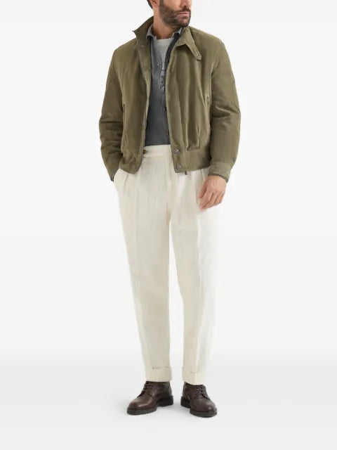 Brunello Cucinelli padded suede outerwear jacket