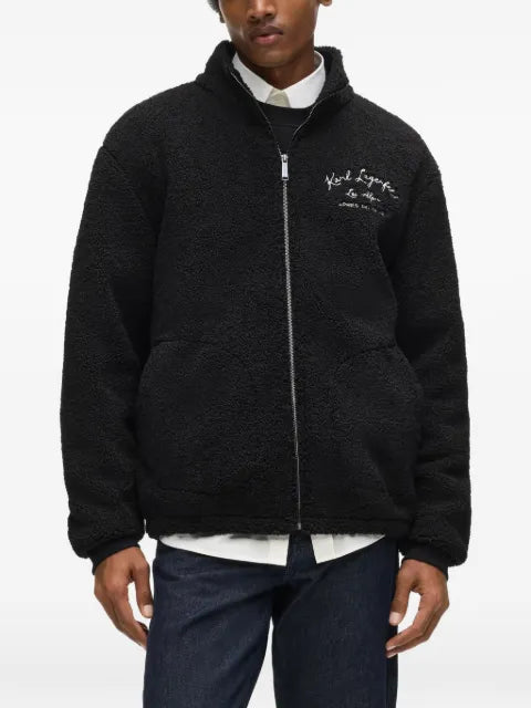 Karl Lagerfeld embroidered fleece jacket