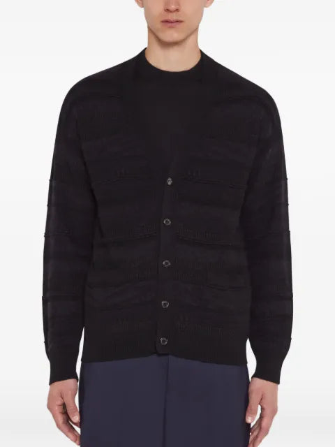 Laneus jacquard-knit button-up cardigan