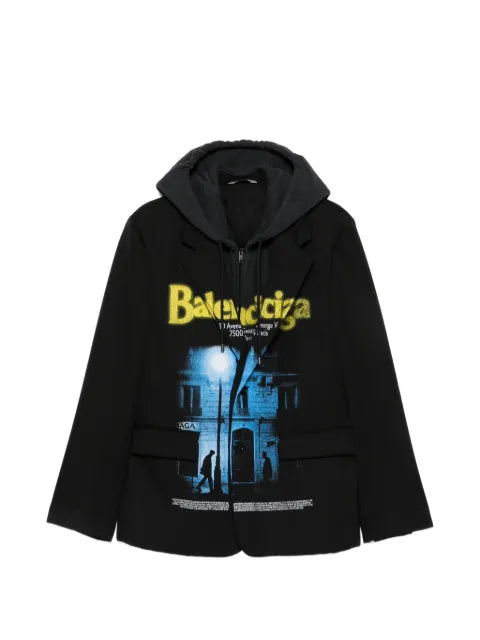 Balenciaga graphic-print layered jacket