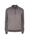 Gran Sasso herringbone-knit half-zip sweater