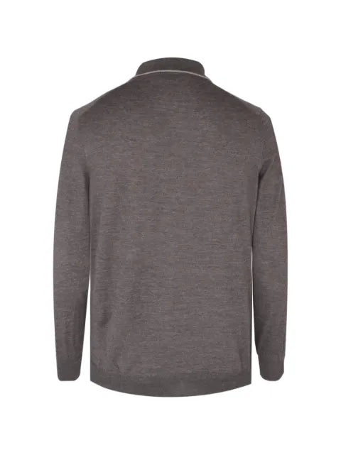 Gran Sasso herringbone-knit half-zip sweater