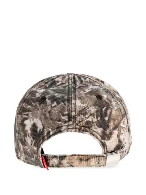 Diesel tie-dye print baseball cap and logo patch