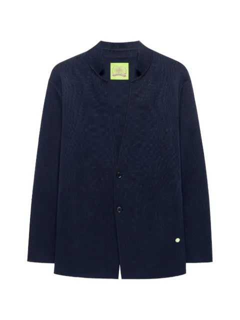 Shanghai Tang silk-knit mandarin-collar blazer