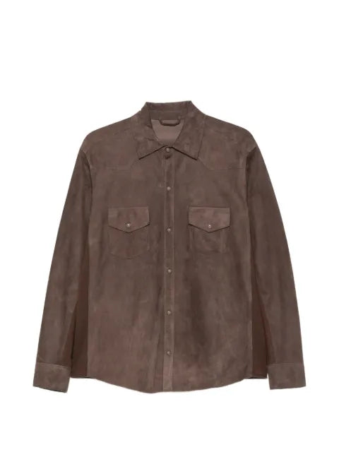 Eleventy suede panelled jacket