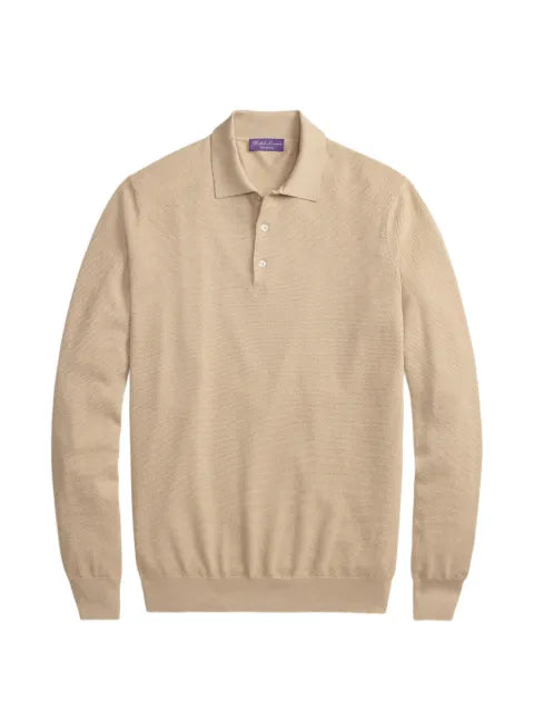 Ralph Lauren Purple Label waffle-knit polo sweater