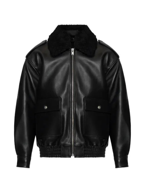 MISBHV shearling-collar leather jacket