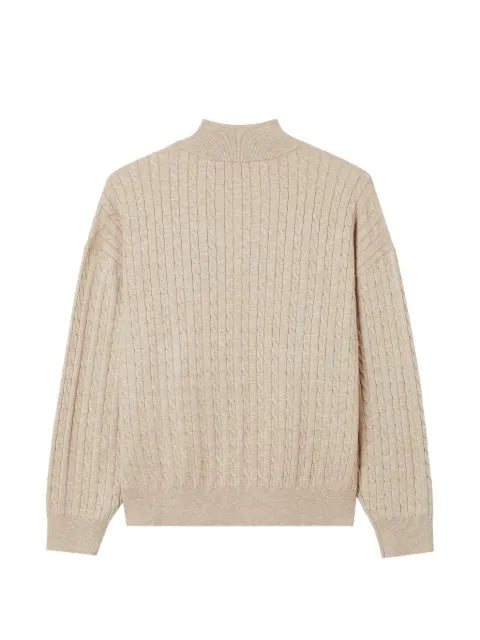 CHOCOOLATE cable-knit zip-up cardigan
