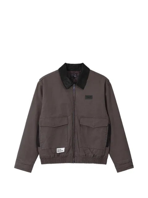 izzue logo-patch zip-up jacket