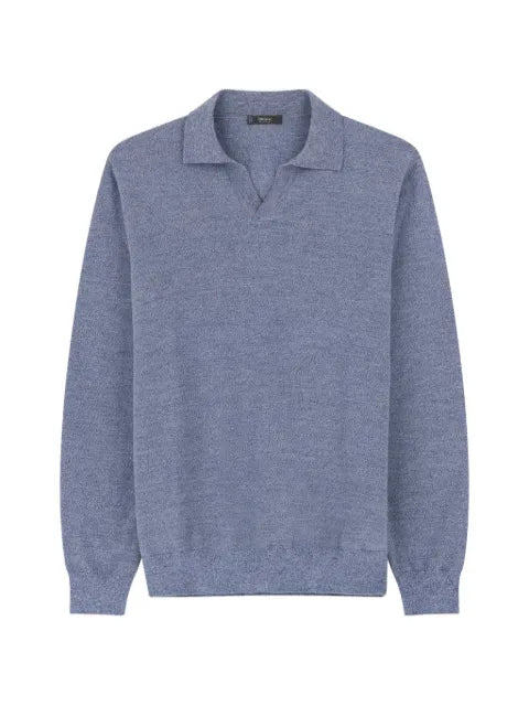 Boggi Milano knitted polo shirt in merino wool cashwool® mouliné