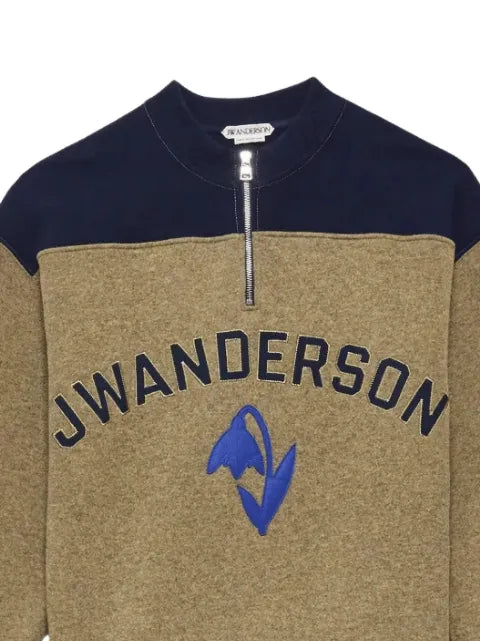 JW Anderson logo-embroidered half-zip sweater