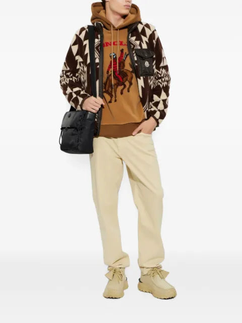 Moncler geometric-pattern fleece sweater