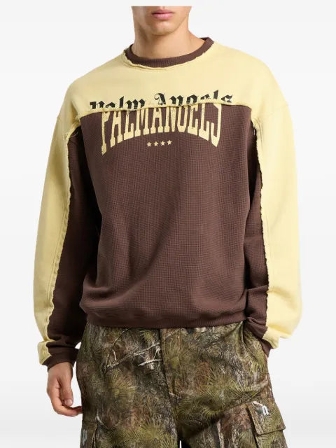 Palm Angels logo-print panelled sweatshirt
