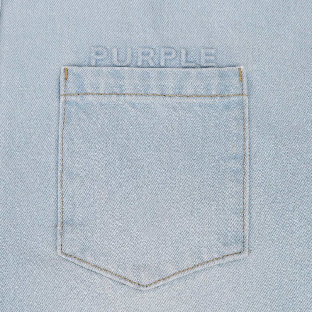 Light Indigo Oversized Western Shirt