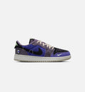 Air Jordan 1 Low OG Grade School Sneakers - Purple / Green / Black / Silver
