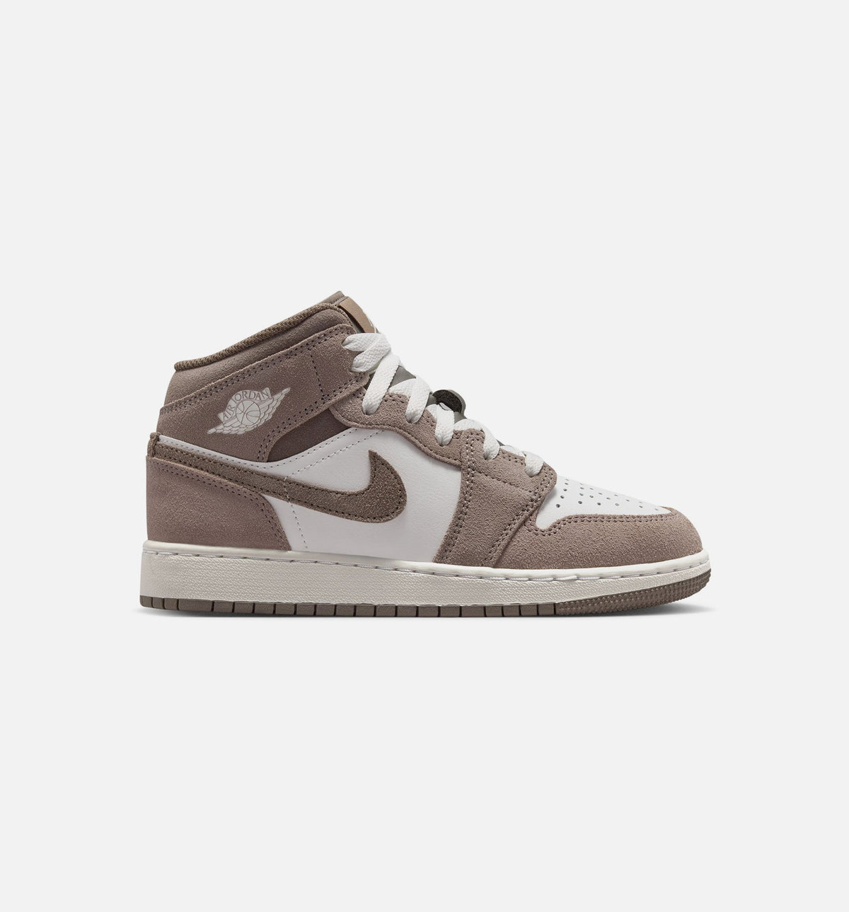 Air Jordan 1 Mid Enigma Stone Kids' Shoes - Stone/Olive Grey/Summit White