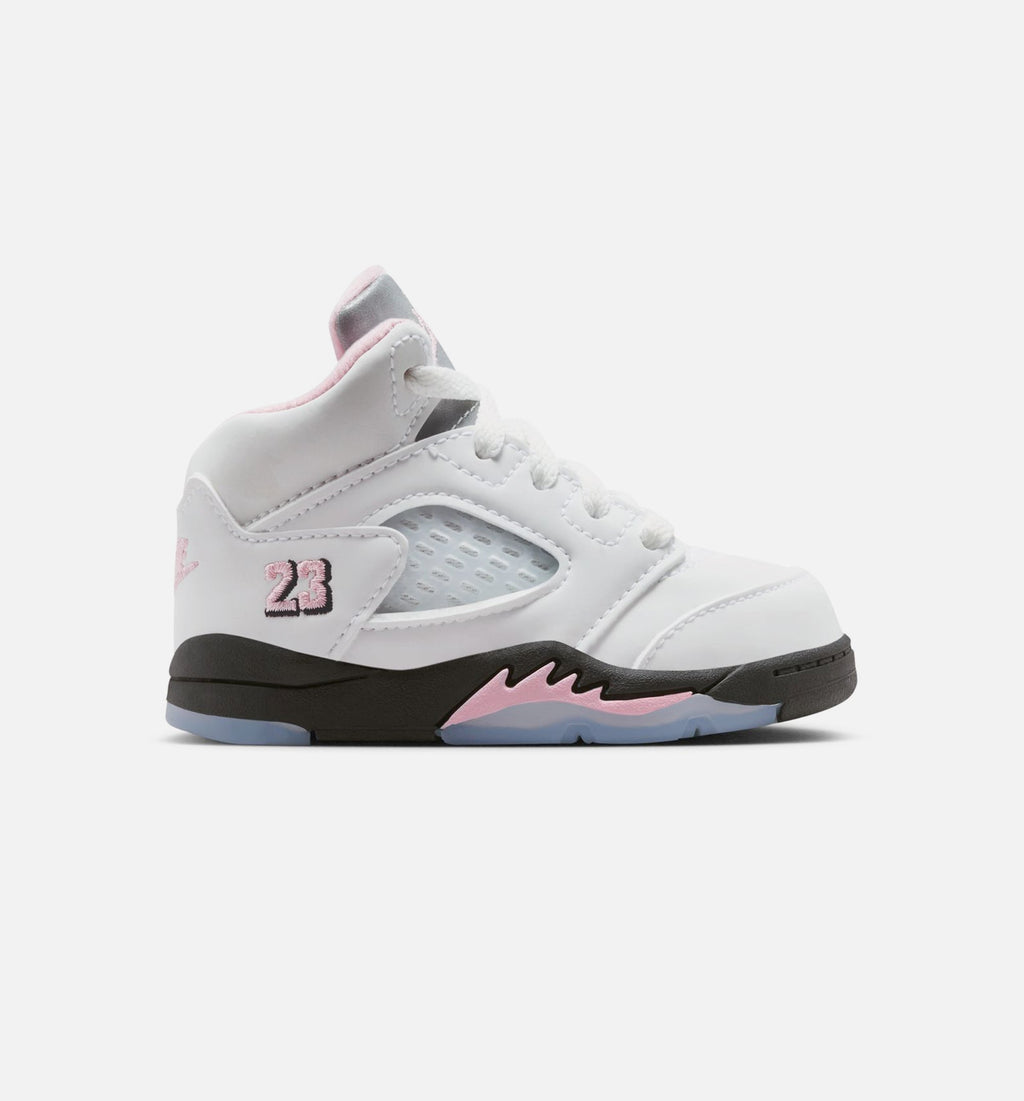 Air Jordan 5 Retro Medium Soft Pink Baby & Toddler Sneakers - White / Black / Medium Soft Pink