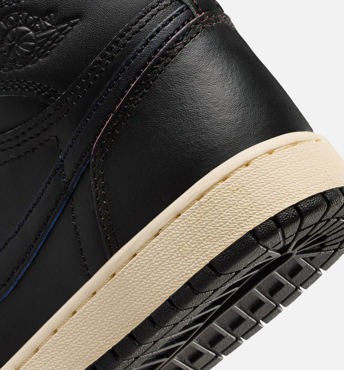Air Jordan 1 Retro High OG Grade School Sneakers - Black / Black / Light Beige