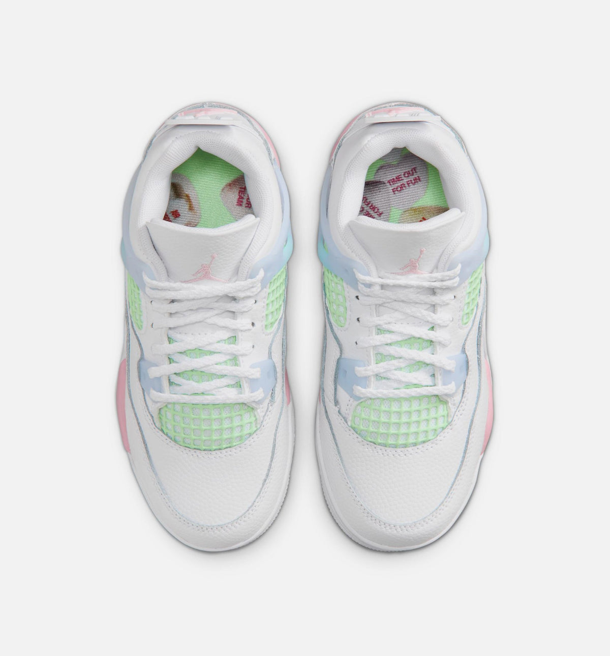 Air Jordan 4 Retro Medium Soft Pink Preschool Shoes - White/Medium Soft Pink/Half Blue