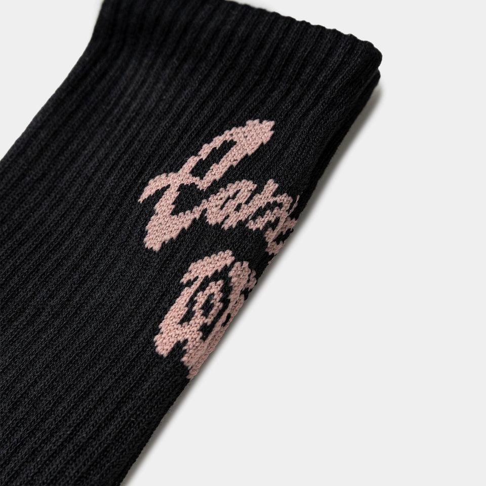 Carhartt WIP Chedda Socks: Black / Glassy Pink