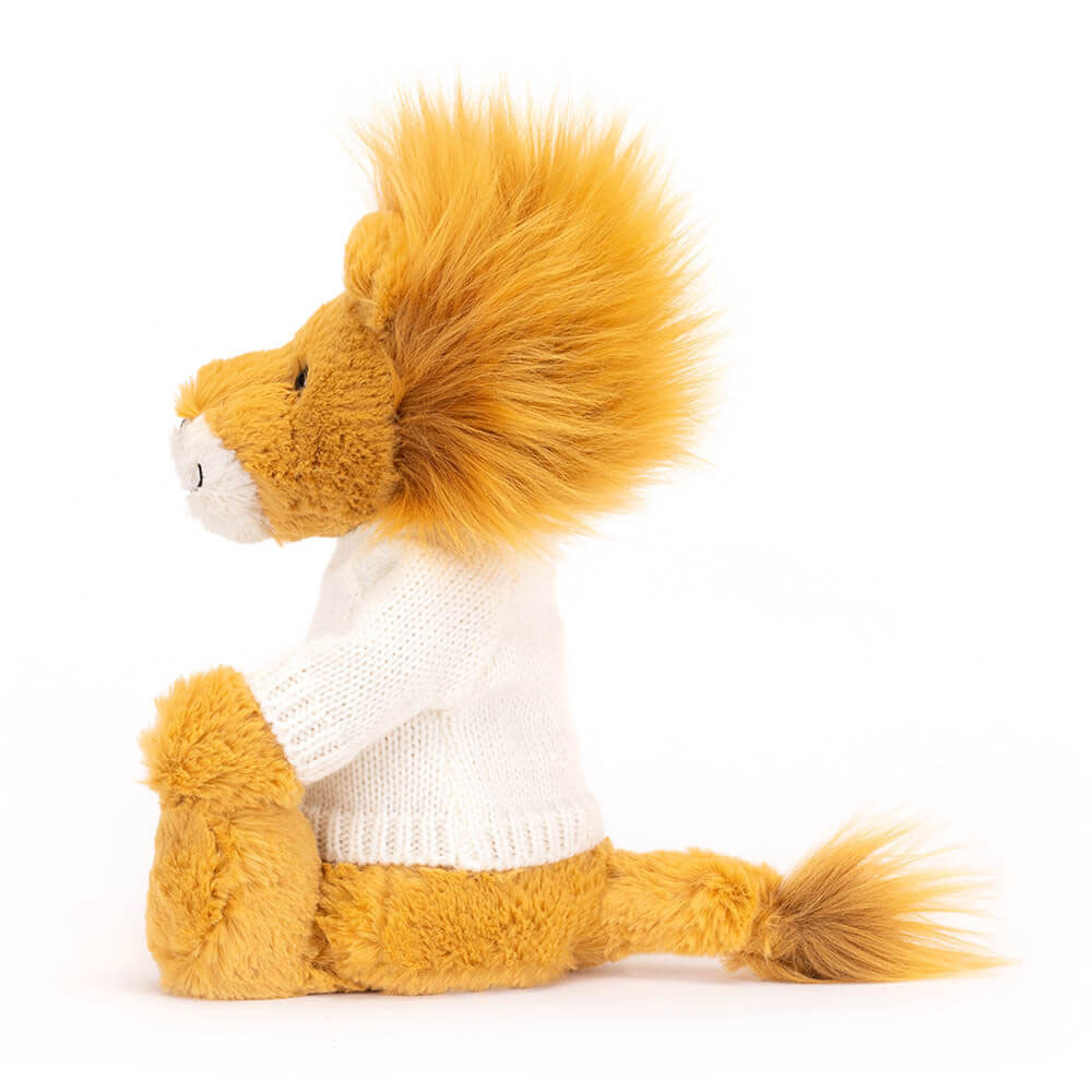 Bashful Lion with Personalized Cream Jumper