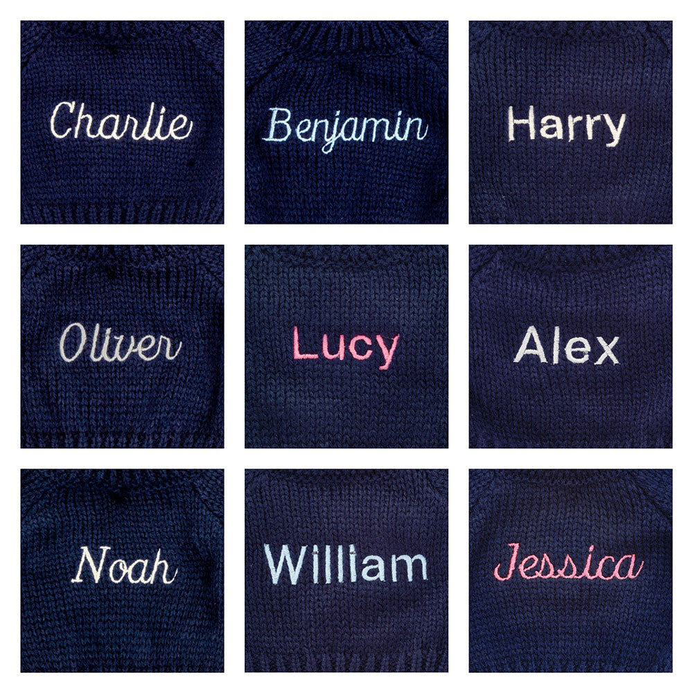 Bashful Cream Bunny with Personalized Navy Jumper
