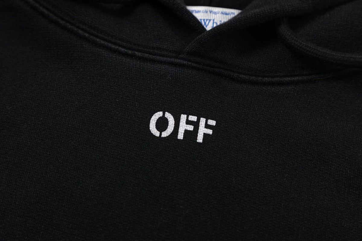 Off-White Black and White Figure Painting Graphic Hoodie