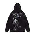 Off-White Black and White Figure Painting Graphic Hoodie
