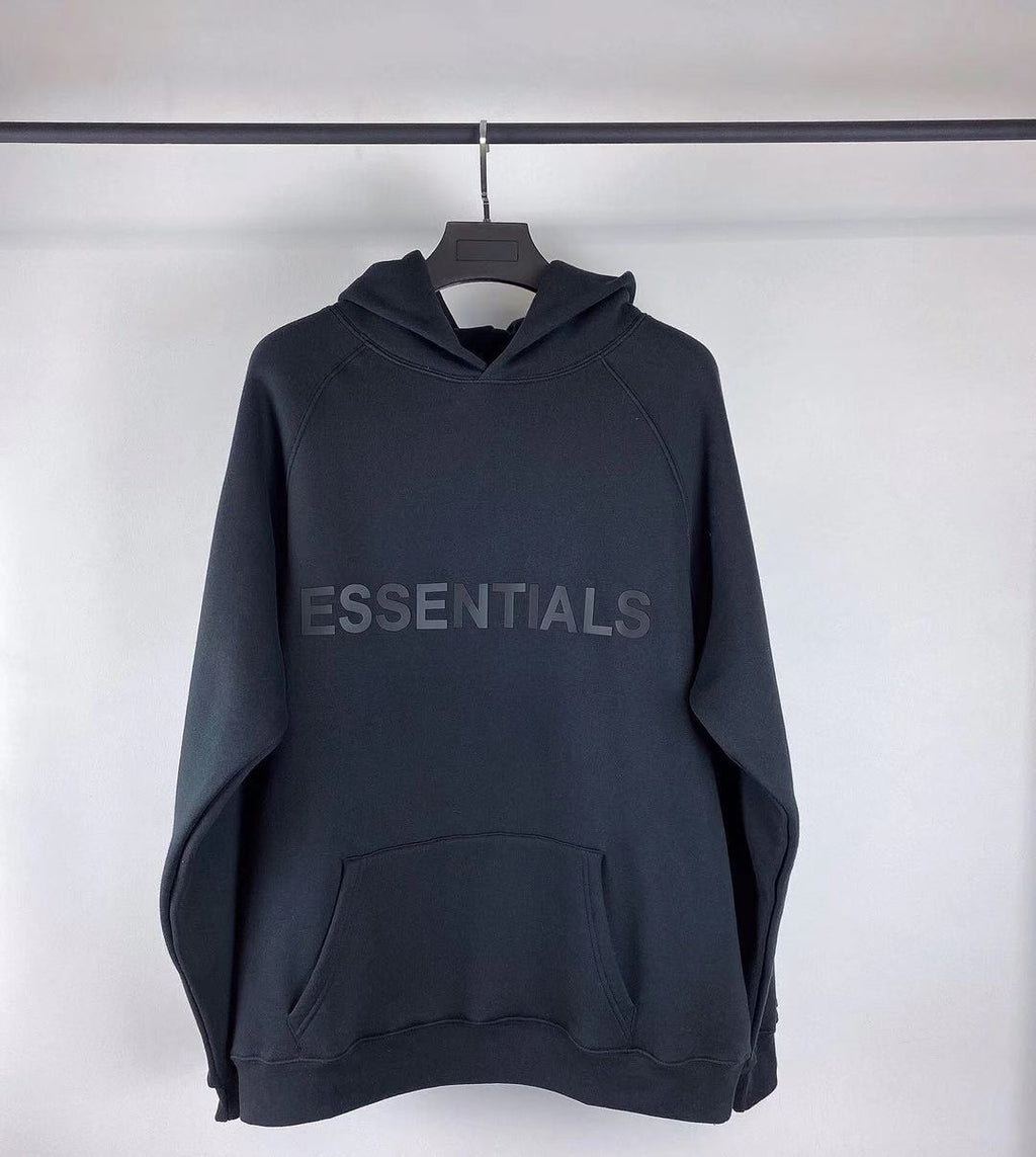 Fear Of God Essentials Silicone Letter Print Fleece Hoodie Unisex