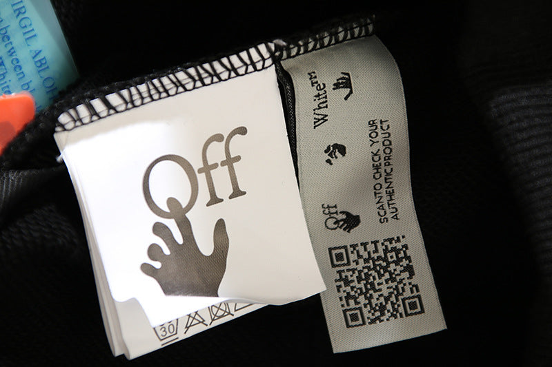 OFF WHITE Caravaggio Triptych Taped Hoodie – White & Black