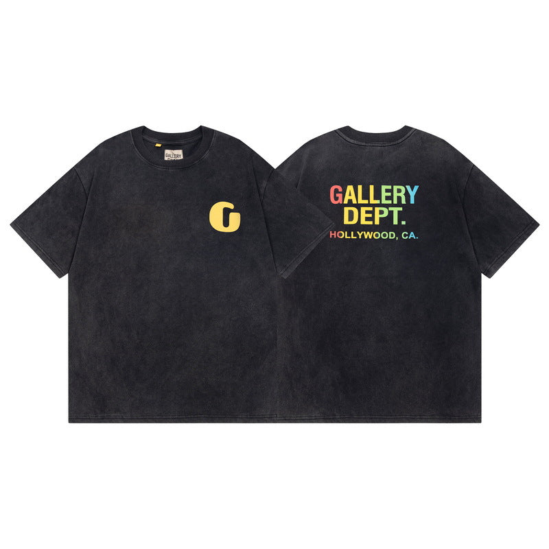 Gallery Dept Vintage Washed Graphic Short Sleeve Tee Streetwear Unisex