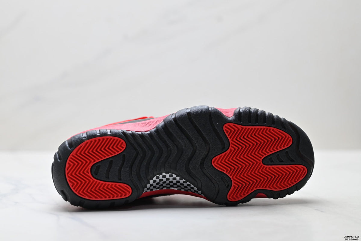 Air Jordan 11 Retro Red and Black Unisex Sneakers Style 01