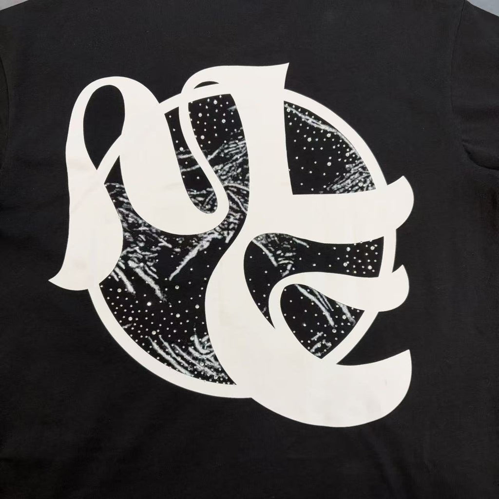 MIXED EMOTION Black Cherub Abstract Graphic T-Shirt