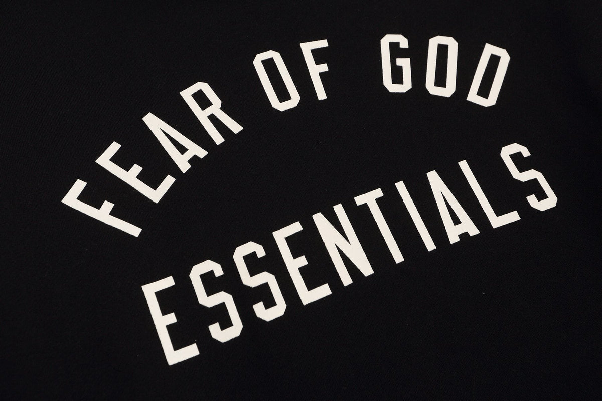 Fear of God Essentials Black Front Graphic Hoodie