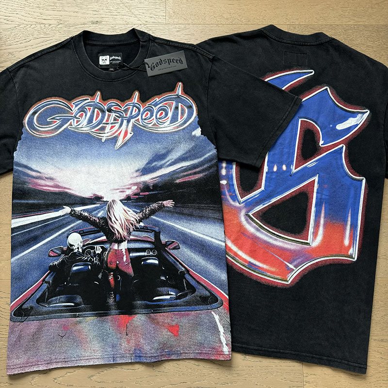 Godspeed Washed Black Graphic T-Shirt