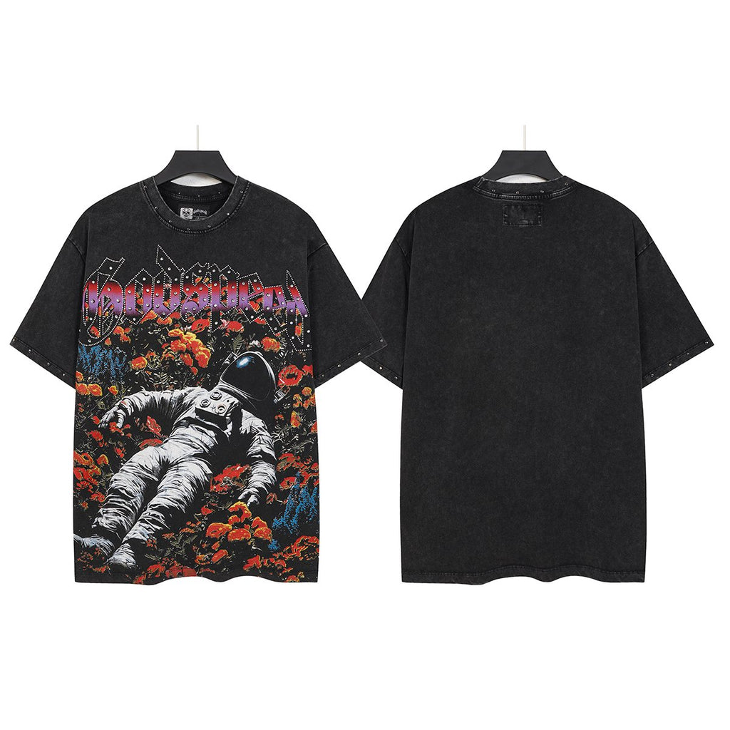 Godspeed Astronaut Flowers Studded Short-Sleeve T-Shirt