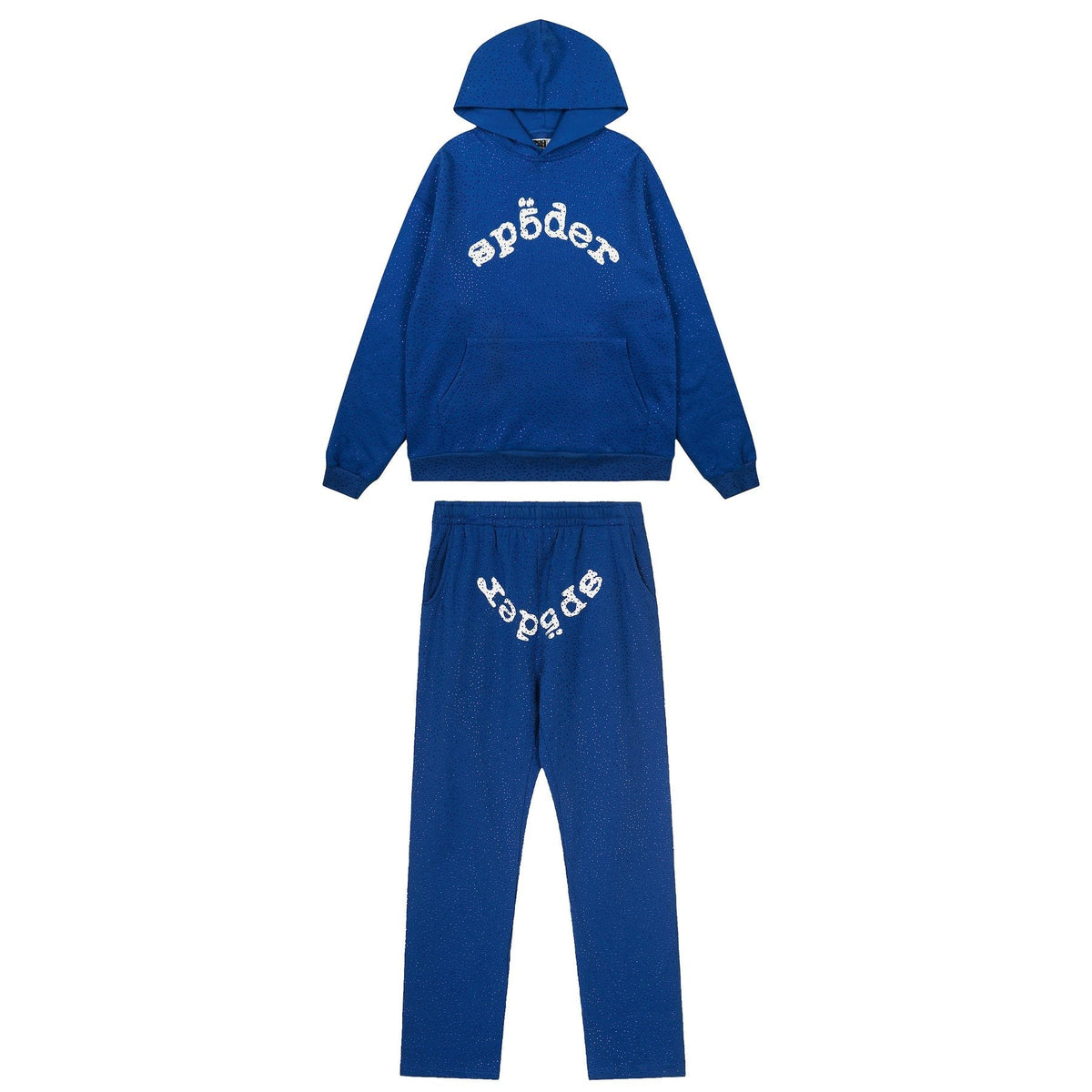 Sp5der Rhinestone Hoodie & Pants Matching Set